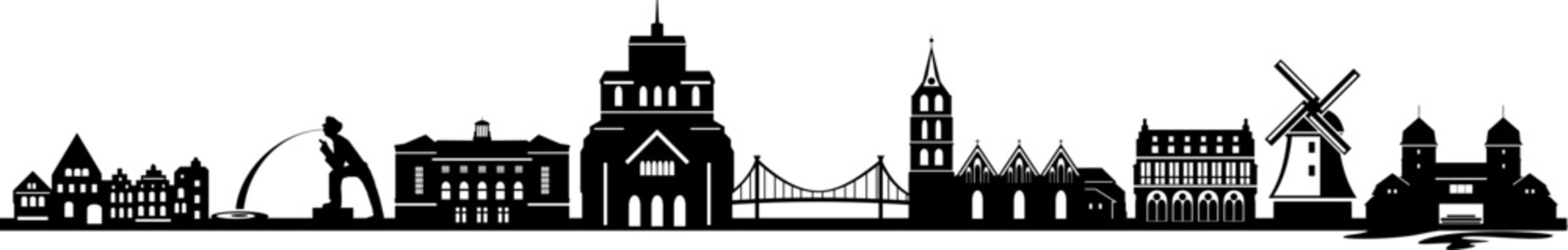 Minden City Skyline Vector Silhouette