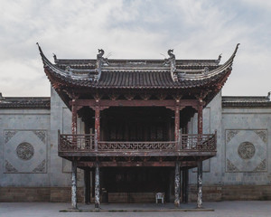 Traditional Chinese theater stage in Nanxun, Zhejiang, China