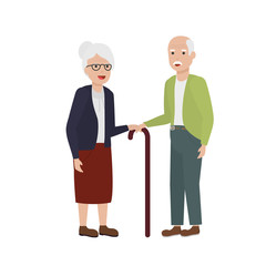 Fototapeta premium Grandmother and grandfather cartoon vector design