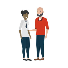 Couple of woman and man cartoon design