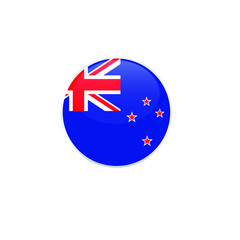 New Zealand round flag . closy flag of New Zealand - vector button. 