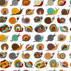 Funny snails, seamless pattern for your design © Kudryashka