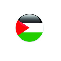 Palestine   round flag . closy flag of Palestine  - vector button. 