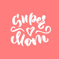 Super dad, super mom full typography, t-shirt graphics, vectors.