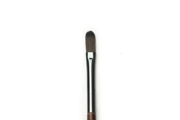 makeup tool brush , false eye lashes on white background 
