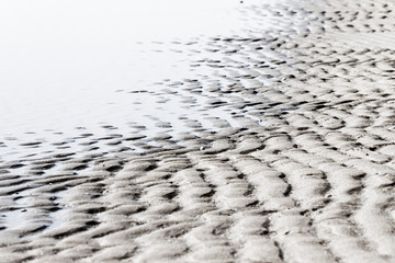 Strange lines on the sand at seaside - photography