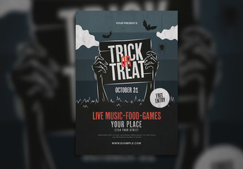 Graphic Trick or Treat Halloween Flyer Layout
