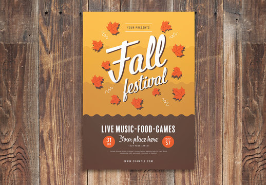 Graphic Fall Festival Flyer Layout