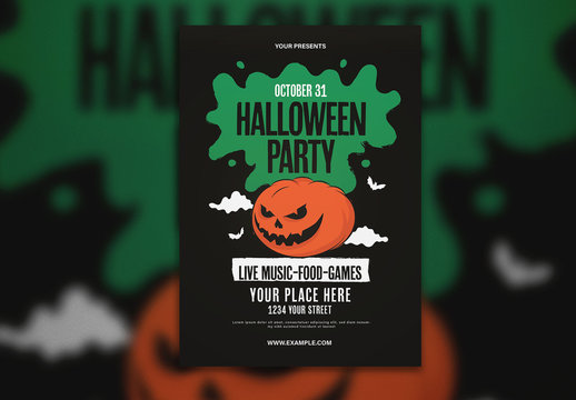 Graphic Halloween Party Flyer Layout