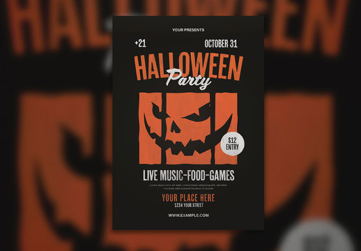 Graphic Halloween Party Flyer Layout
