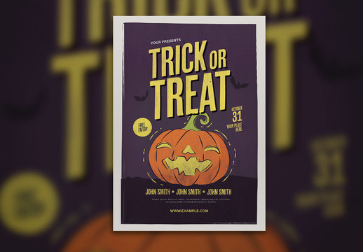 Graphic Trick or Treat Halloween Flyer Layout