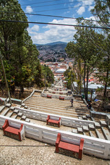 San Cristobal de las Casas, Chiapas / Mexico »; April 2018: the staircase of the church of...