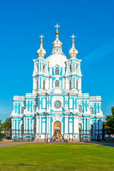 Smolny Cathedral in St. Petersburg, Russia