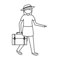 Isolated traveler woman vector design