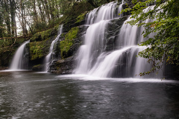 Long exposure shot of waterfall, in the Brecon Beacons, Wales scenic waterfall with flowing water