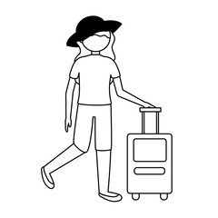 Isolated traveler woman vector design