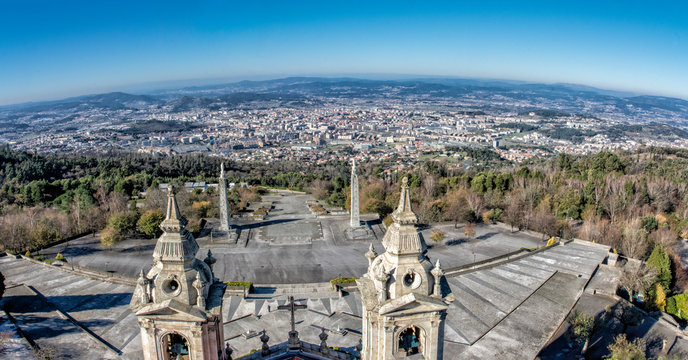 Overlooking Braga, Portugal From Sanctuary of Our Lady of Sameiro