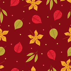 seamless autumn leaves pattern