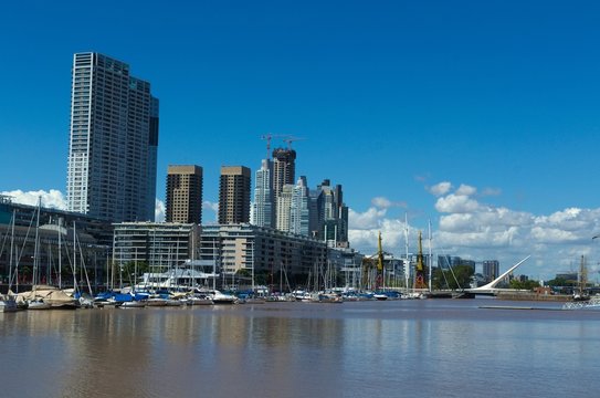 Office buildings in Puerto Madero, in the city of Buenos Aires, Argentina, on a clear sunny day.