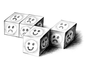 Hand Drawn Smiley Faces Getting Out Of Line