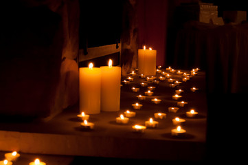 Candles on Hearth