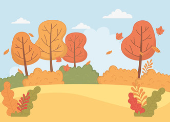 Obraz na płótnie Canvas forest autumn season landscape scene