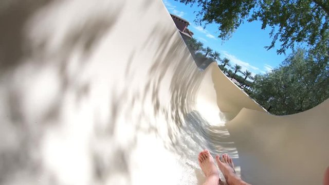 POV Down Water slide at a Scottsdale AZ Resort