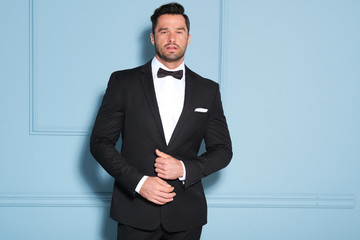 Handsome man in black classy suit.