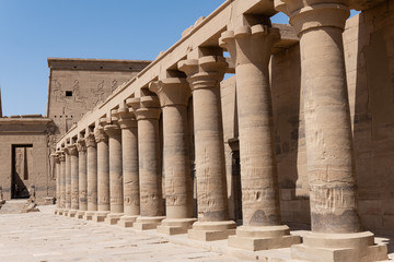 Columns at the ancient Temple Philae, Aswan, Egypt