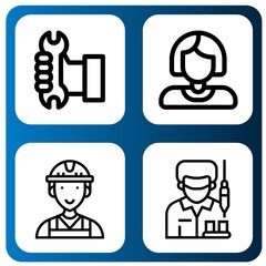 Set of craftsmen icons such as Worker , craftsmen