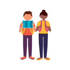 Isolated traveler couple vector design