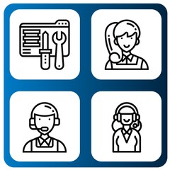 Set of administrator icons such as Tech support, Administrator, Customer service, Support services , administrator