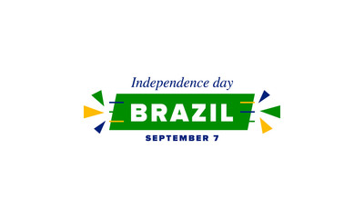 Brazil Independence Day. Happy national holiday. Freedom day. Celebrate annual in September 7. Brazil flag. Patriotic brazilian design. Poster, card, banner, template, background. Vector illustration