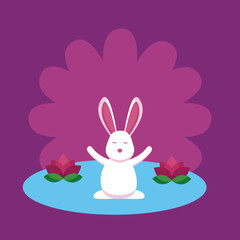 Rabbit of mid autumn festival vector design