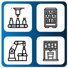 Set of automated icons such as Automatic, Vending machine, Robotic arm , automated