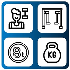 Set of dumbbell icons such as Fitness, Gym equipment, Weight, Kettlebell , dumbbell