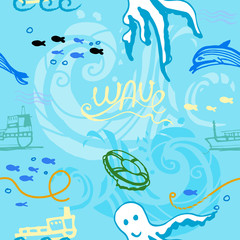 background for children on a marine theme