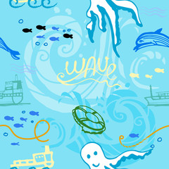 Obraz premium background for children on a marine theme