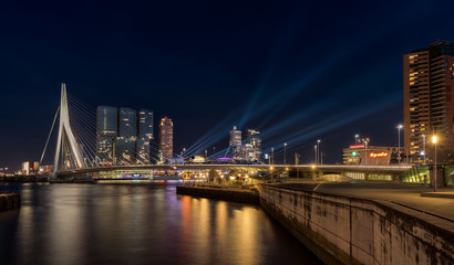 Fototapeta na wymiar Cityscape of Rotterdam at night