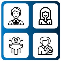 Set of expert icons such as Coordinator, Karate, Human resources , expert