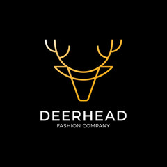 Unique Minimal Line Fashion luxury Style deer logo vector