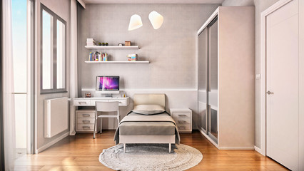 3d render bedroom
