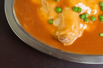 chicken parmigiana with pea