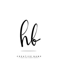 Obraz premium H B HB initial logo signature vector. Handwriting concept logo.