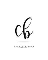 C B CB initial logo signature vector. Handwriting concept logo.