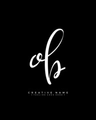 O B OB initial logo signature vector. Handwriting concept logo.
