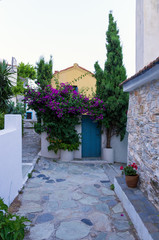 Architecture in the Chora village of Alonnisos island, Greece