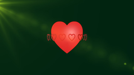 3d rendering of Love Hearts, Heart icon with nice  background