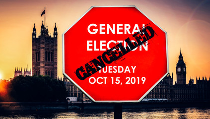 UK General Election was set to be Oct 15, 2019 but has not been approved in the House of Commons - obrazy, fototapety, plakaty