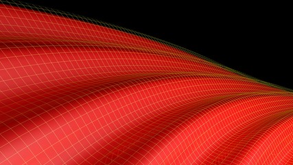 Red waving surface background - 3d rendering illustration